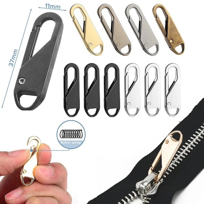 Zipper Slider Puller, Detachable Zipper Pull Head, Universal Detachable Zipper Puller, Travel Bag Suitcase Zipper Head, DIY Sewing Craft – 2 Pcs