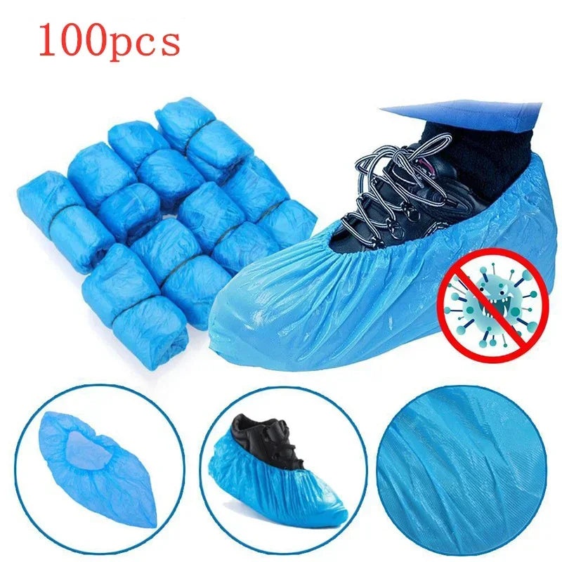 100Pcs Shoe Covers – Disposable Hygienic Boot Cover for Household, Construction, Workplace, Indoor Carpet Floor Protection