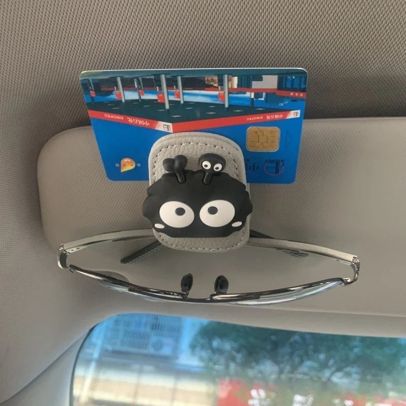 Car Sunglass Holder for Car Visor Sunglasses Clip Magnetic Leather Glasses Eyeglass Holder Truck Car Accessories for Women Men