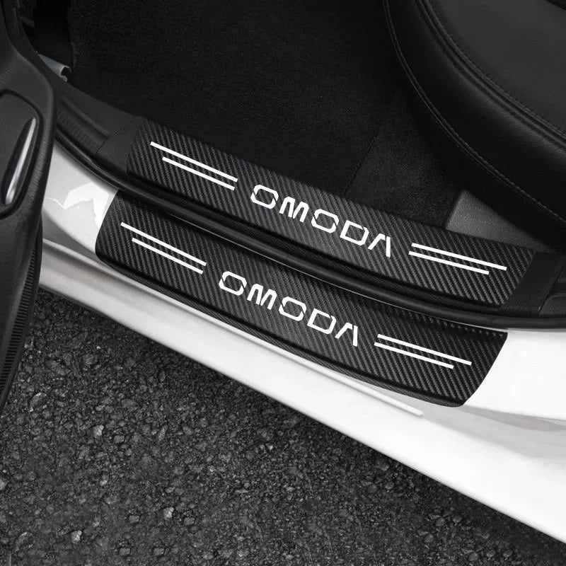 Carbon Fiber Car Trunk Bumper Protective Sticker Anti Scratch Sticker Tape For Chery OMODA 5 S5 O5 E5 C5 PRO PHEV Accessories