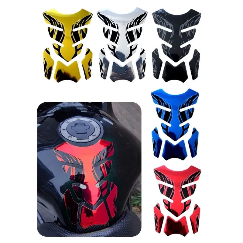 For Honda Yamaha Tankpad Sticker Fishbone 3D Tank pad Stickers Oil Gas Protector Cover Decoration Flame Motorcycle Accessories