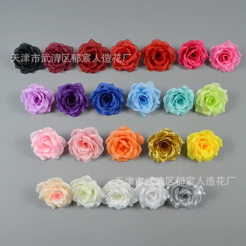 10pcs 10cm Artificial Roses Flower Heads DIY Wedding Home Decoration Party Festival Supplies Fake Flowers