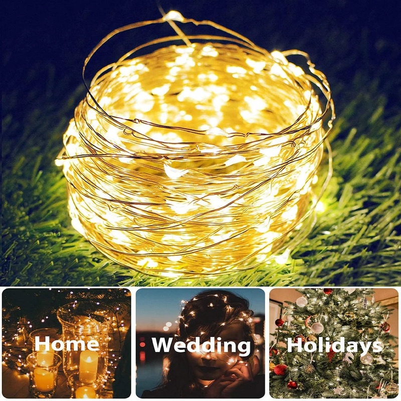 1pc Warm And Colorful Solar String Lights Outdoor Waterproof Led Courtyard Tree Wedding Flashing Lights Solar String Lights