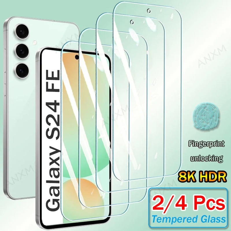 2/4Pcs Tempered Glass Samsung Galaxy S24 Ultra S23 S22 S21 Plus FE A55 A35 A06 A15 A25 A34 A04 A05 Screen Protector Cover Glass