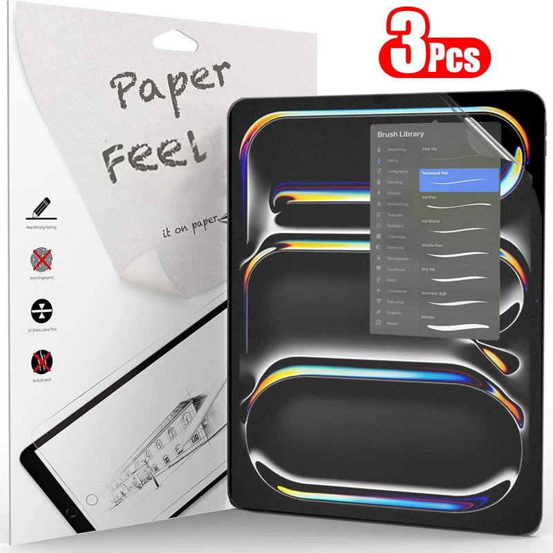 3Pcs Paper FeelLikeScreenProtector For ipad Air 11 Pro 13 2024 10th9thGeneration876 Air54Pro1112.9 10.5 NoGlass