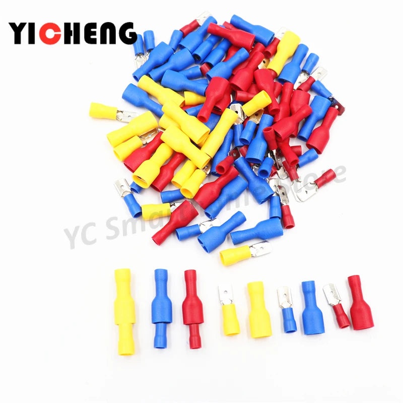 50pcs connection terminal cold-pressed terminal block terminals for   wire cable crimping kit  wire connector FDFD MDD