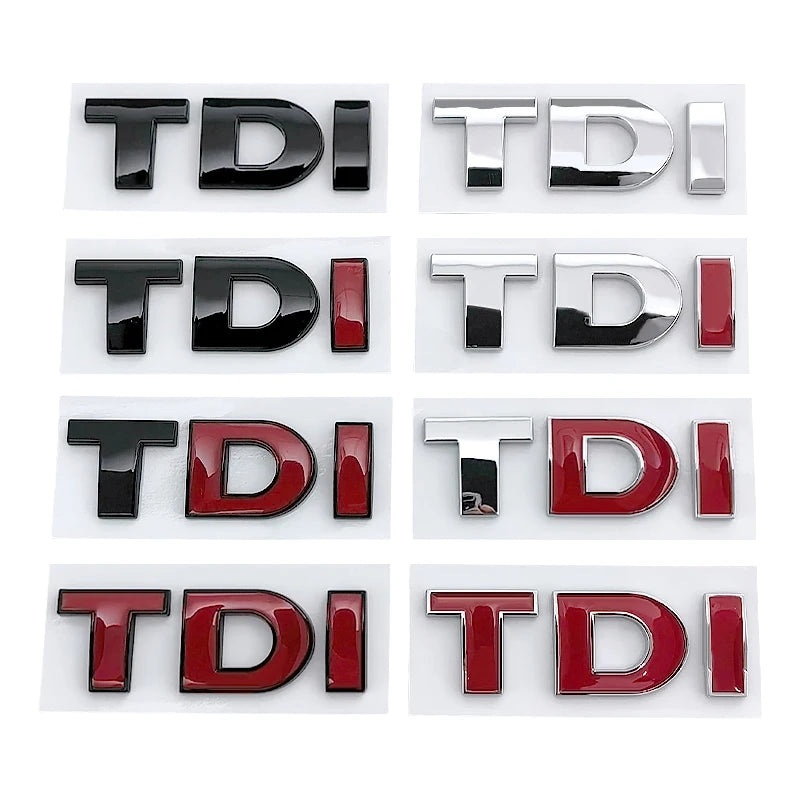 3d ABS Black Logo TDI Emblem Car Trunk Badge For VW Passat Jetta Touareg Tiguan Touran Golf 4 5 6 Caddy TDI Sticker Accessories