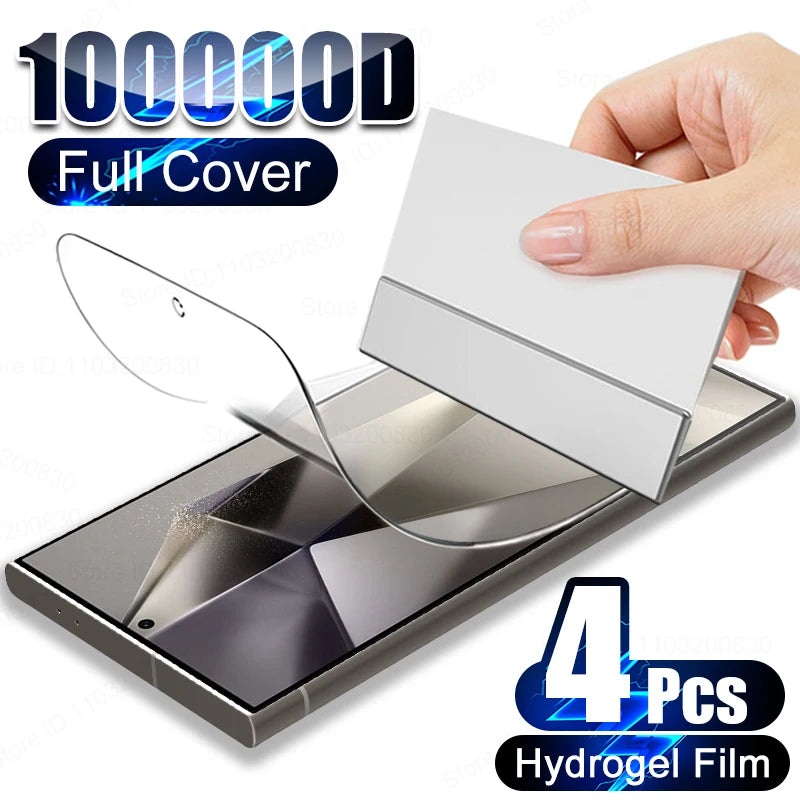 4Pcs Screen Protector Hydrogel Film For Samsung Galaxy S24 S23 S22 S21 S20 Ultra Plus Fe A54 A34 A52 A53 A12 A32 A51 Accessories