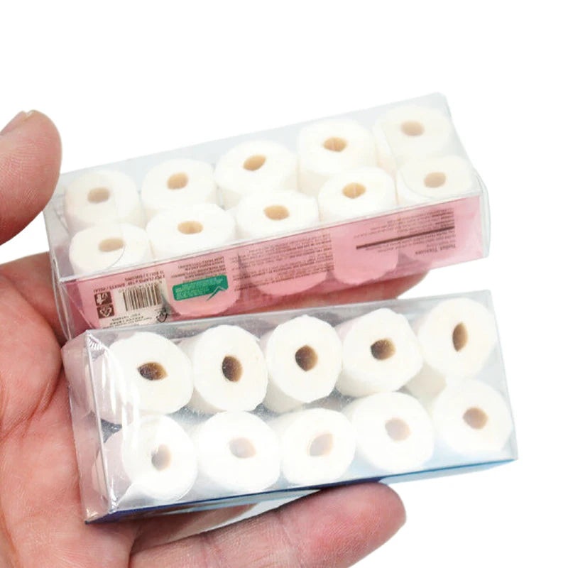1 Set 1/12 Dollhouse Mini Paper Towel Roll Model Toilet Tissue Decoration Dolls House Bathroom Accessories