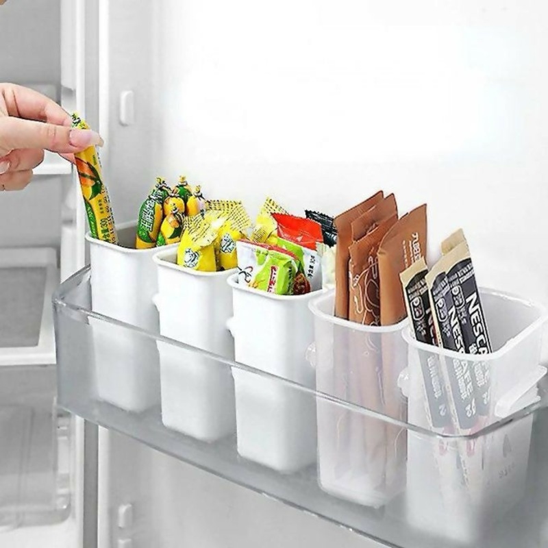 2 pcs Fridge Organizer Food Fresh Storage Box Refrigerator Side Door Vegetable Fruit Spice Organizer Food ContainerKitchenStorage