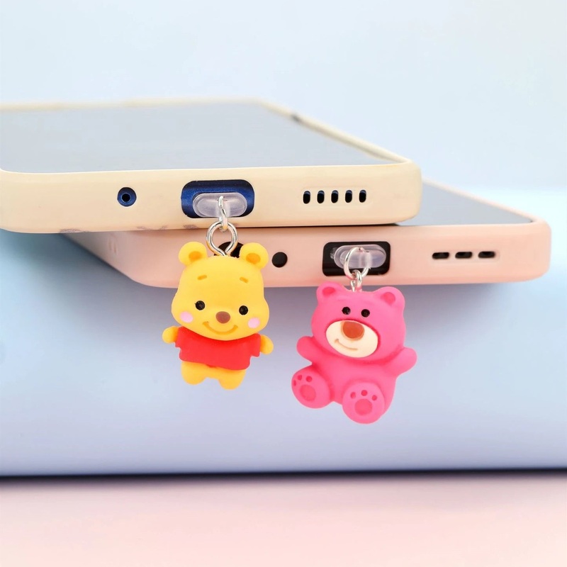 3D Anime Phone Anti-Dust Plug For iPhone Samsung Xiaomi Huawei Type C Android Charging Port Protectors Resin Dustplugs