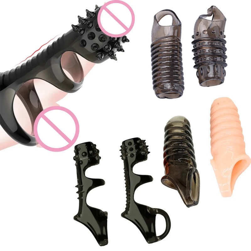 Silicone Penis Ring Penis Sleeve Cock Ring Delay Ejaculation Dick Enlargement Sex Toy for Men Gay Couple Sex Toys Penis Extender