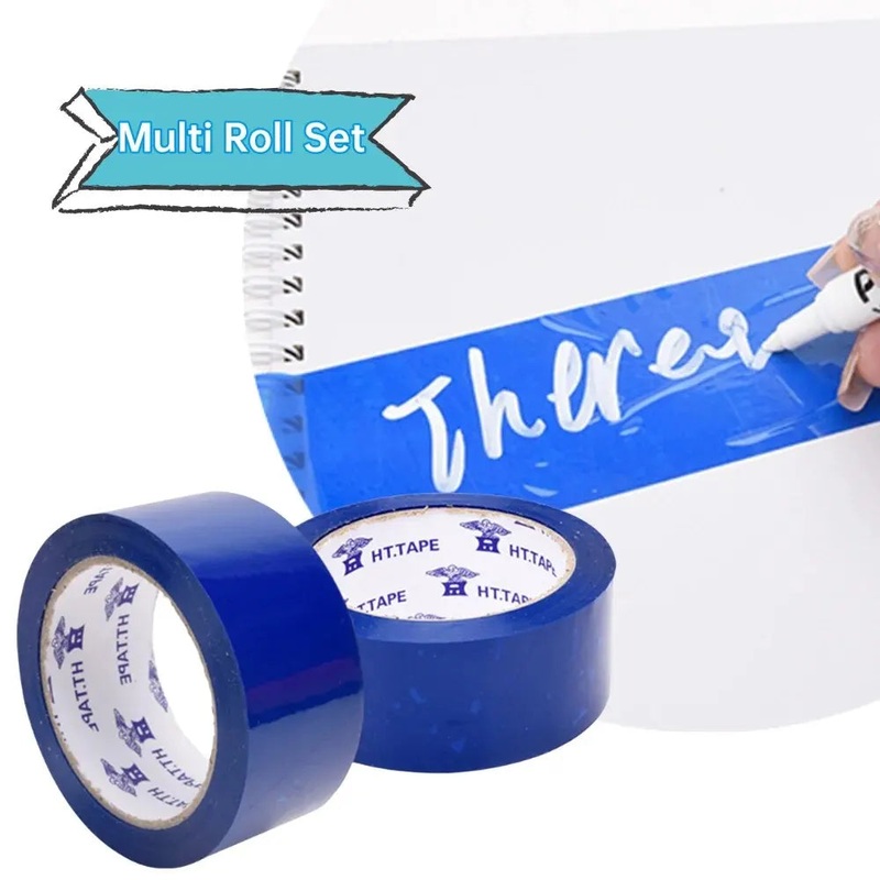 1800inch/Roll Sapphire Blue Tape Packaging Tool Office Packing Supplies PP Material Waterproof Durable Can Be Written As Marking