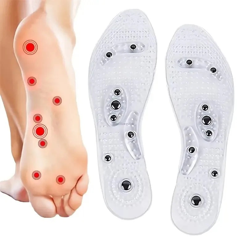 1pair/2pcs Acupressure Magnetic Insoles For Shoes Men Women Arch Support Comfortable Silicone Insole