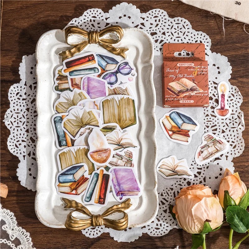 46 sheets Mini Box Packaged Stickers Collection Handbook Pattern Collage DIY Sticker Sticker Book