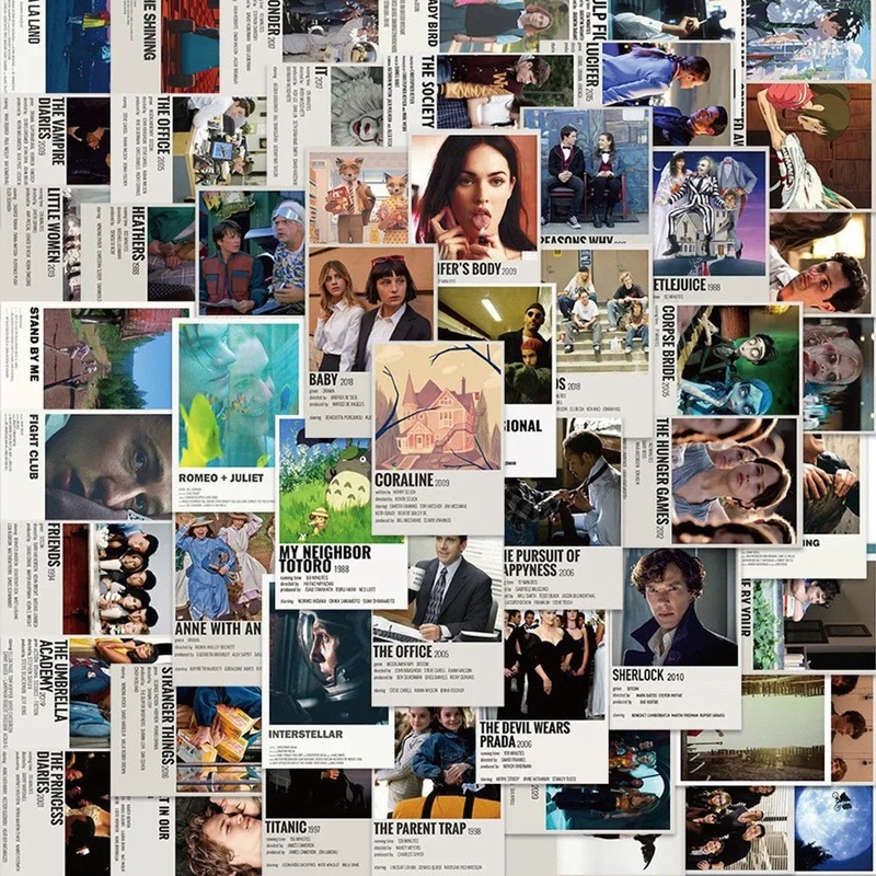 64PCS Classic Movie Anime Stickers Mixed Poster Kids Toys DIY Phone Laptop Luggage Scrapbook Car Graffiti Gift Small Sticker