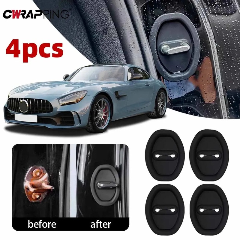 Car Door Shock Absorber Flexible Door Lock Protector Silicone Cover Car Doors Lock Buckle Mute Protective Cushion Accessories