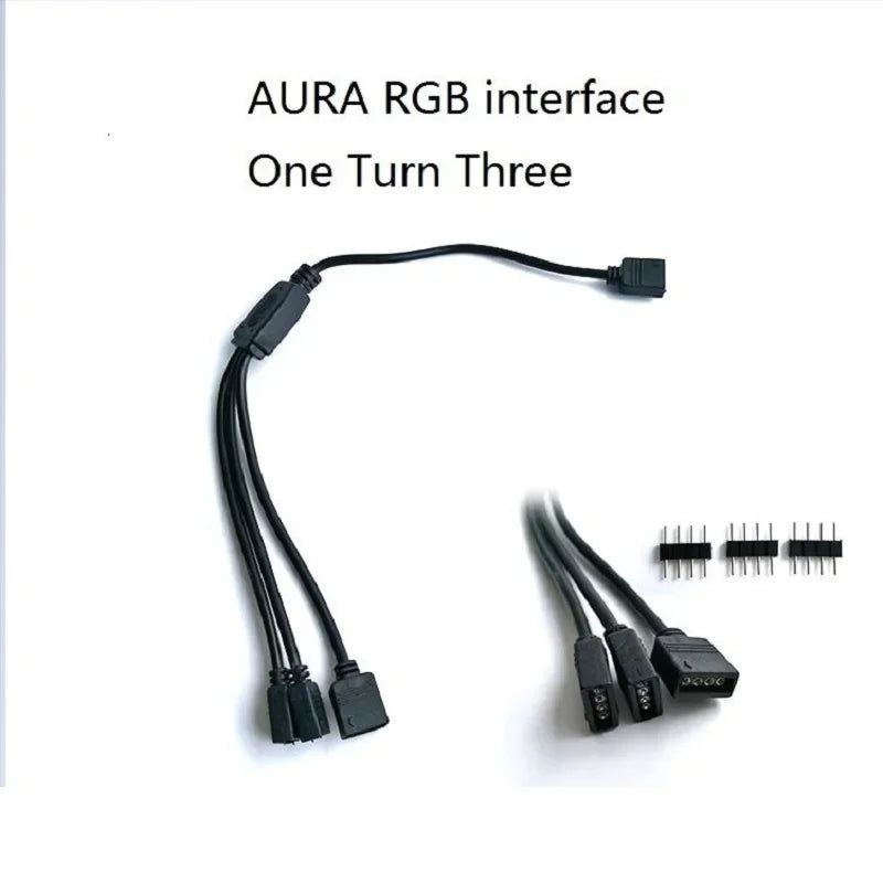 RGB Extended Line 12V AURA 4Pin 5V ARGB 3Needle  LED Light Tap Line Motherboard Fan Aperture Strip Chassis RGB  Cable