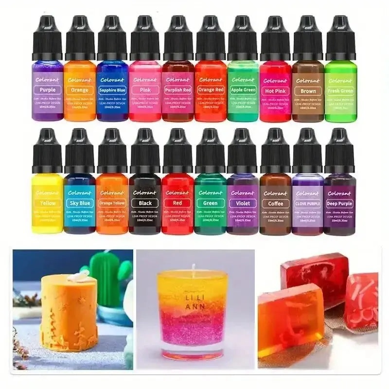 0.34oz/bottle Candle Dyes Pigment Liquid Colorant Resin Coloring Dye Pigments For DIY Candle Making Soap Epoxy Resin Craft Makin