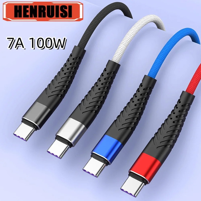 100W USB To Type C Super Fast Charging Cable For Samsung Huawei Xiaomi Mobile Phone Charger Cable 0.25m 1m 2m 3m Nylon Data Cord