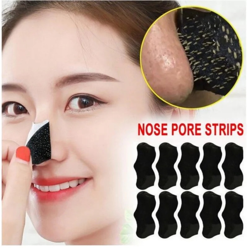 10PCs Bamboo Charcoal Tearing Nasal Mask Paste Can Quickly Remove Blackheads and Comedones and Restore a Refreshing Nose