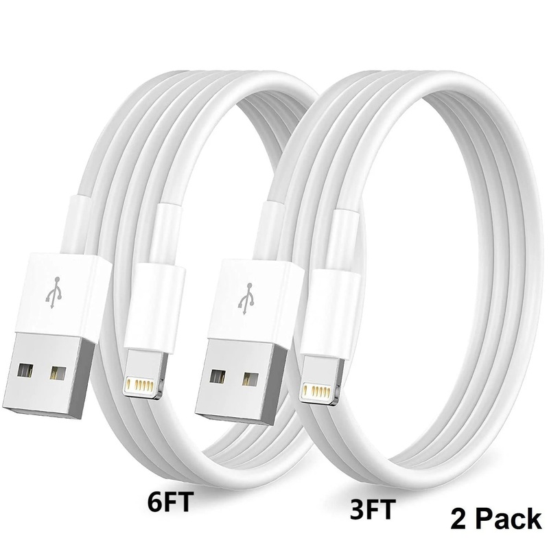 1M and 2M USB to L Charging Cable  Cord for iPhone IPad-2 Pack