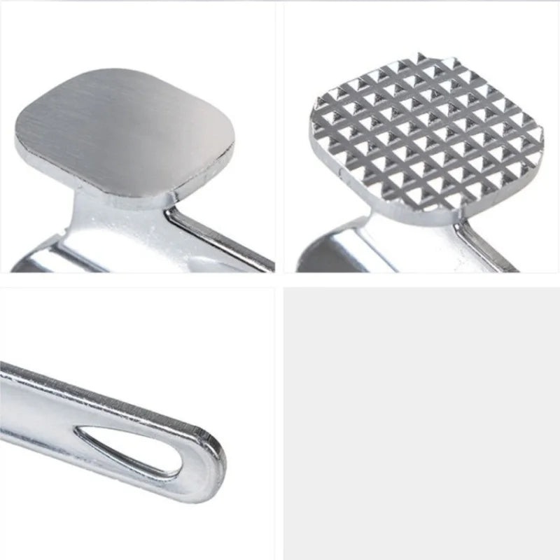 1pc Aluminum Alloy Meat Tenderizer Hammer – Stainless Steel Kitchen Tool with Diamond Pattern for Steak, Chicken, Pork & More |