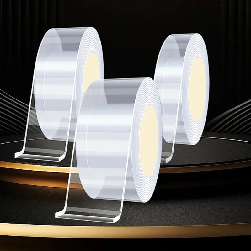 Transparent Nano Tape Waterproof Double Sided Reusable Adhesive Strong Tapes Cleanable Kitchen Bathroom Supplie