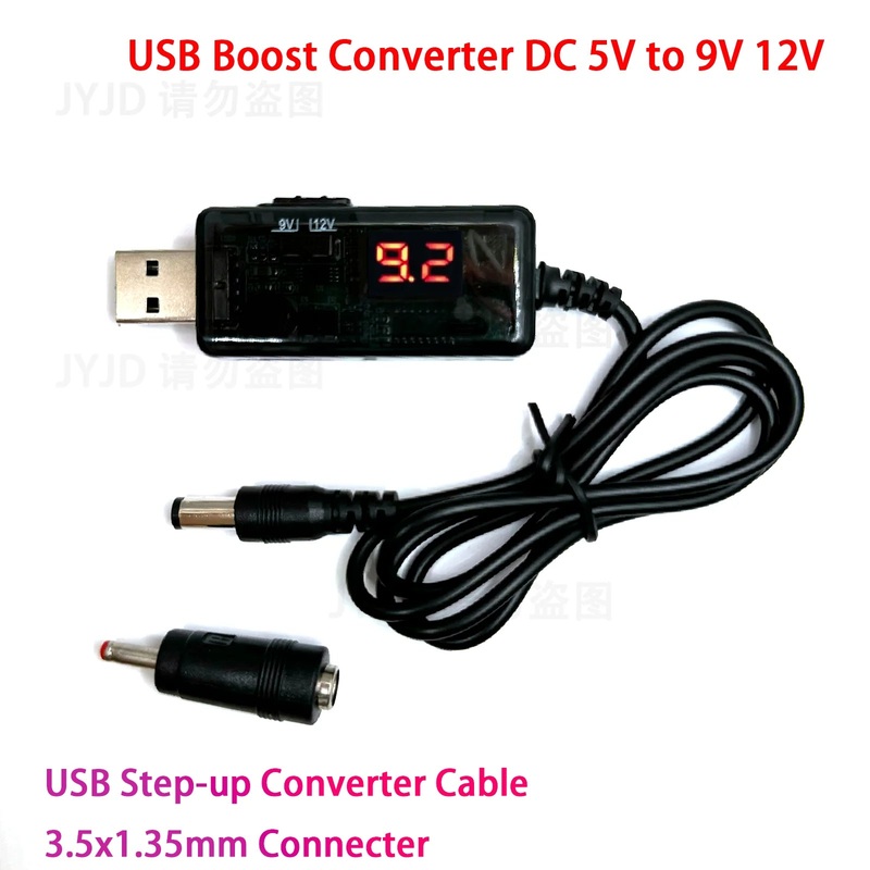 USB Boost Converter DC 5V to 9V 12V USB Step-up Converter Cable 3.5×1.35mm Connecter For Power Supply/Charger/Power Converter
