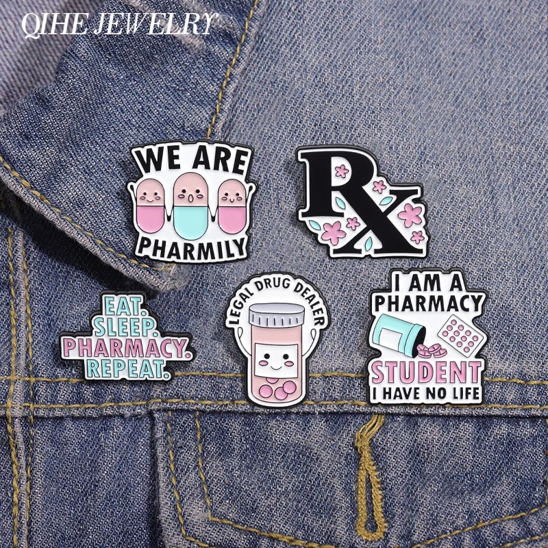 We Are Pharmily Enamel Pins Cartoon Pill Capsules Legal Drug Dealer Brooches Bag Lapel Badge Jewelry Gifts For Medical Friends