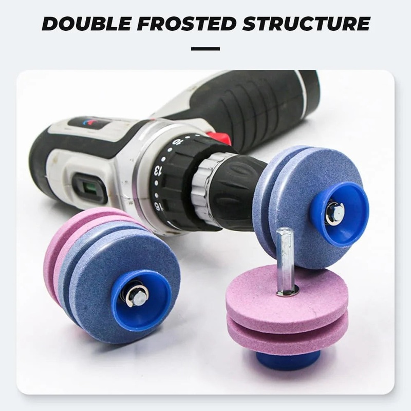 1pc Universal Knife Sharpener – Fastest Rotary Drill Cutter for Lawn Mower Blades, Gardening Tools, and More – Wrinkle-Free, Eas