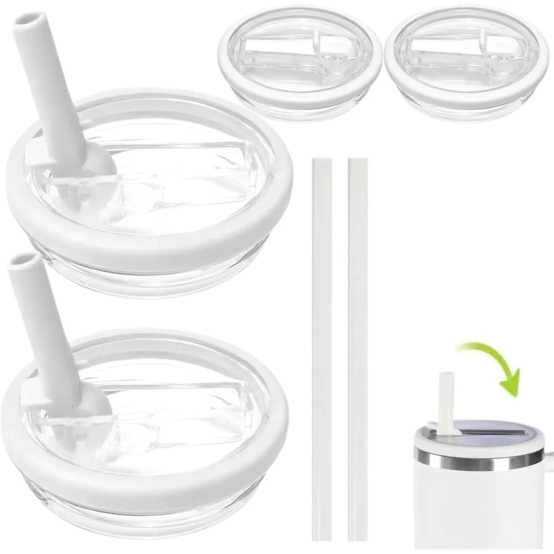 2 PCS 40Oz Tumbler Flip Straw Lid Replacement Fit for Stanley Quencher Spill Proof Splash Reusable Tumbler Cover for Stanley Cup