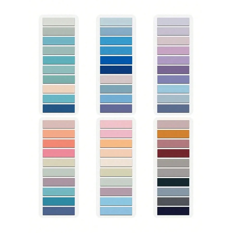 6pcs Mixed Color Sticky Index Tab, Simple Multi-purpose Index Tab For Page Marking Classify File