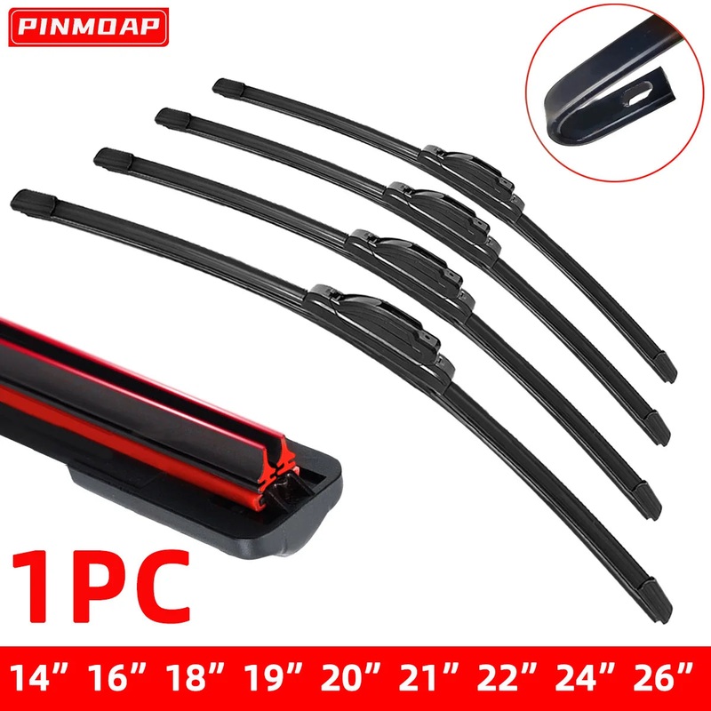 1PC car windshield front wiper blade  J-hook universal rubber automotive parts141618192021222426