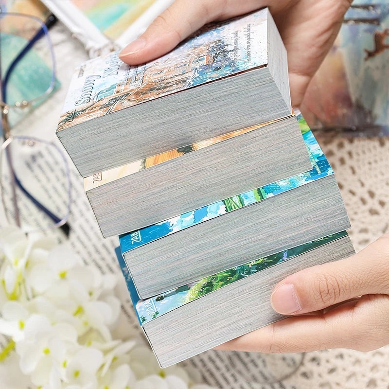 200 sheet Four Seasons Landscape material paper Decor Diary Album Scrapbooking material Background paper junk journal supplies