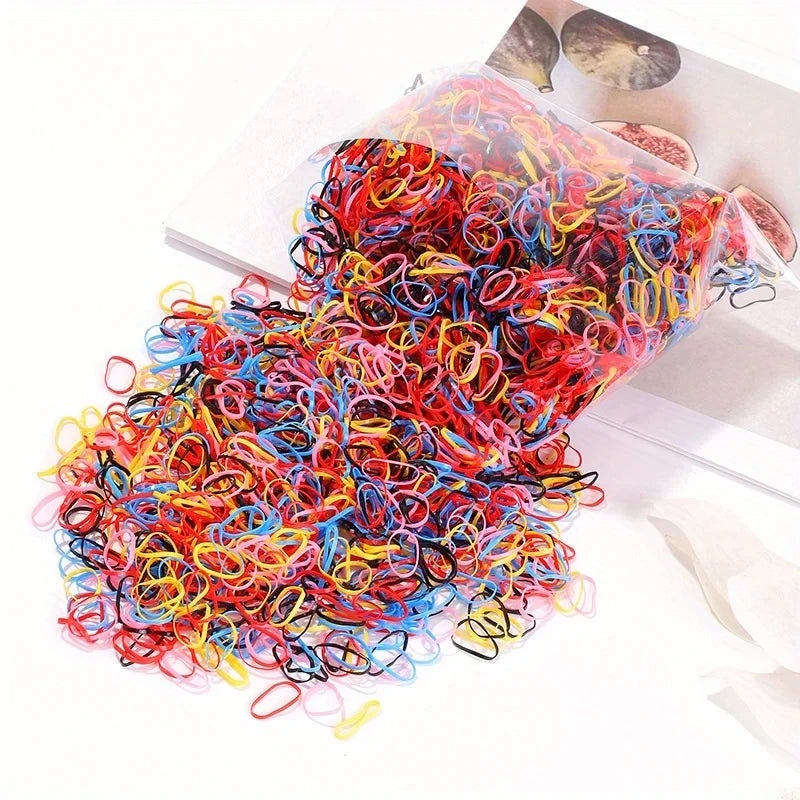 2000 Piece Pack Children’s High Elasticity Rubber Band Hair Rope Colored Hair Accessories Girls Ponytail Hairband Gift