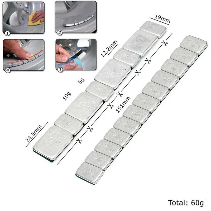 60g Wheel Balance Block Weight Iron Wheel Tyre Balancers For Car Motor Adhesive Wheels Balance Block Electronic Weights Blocks