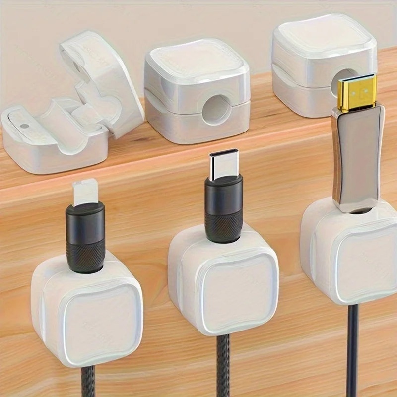 6pcs wire organizer bracket, magnetic desktop cable clamp management, bedroom, kitchen appliances, office supplies