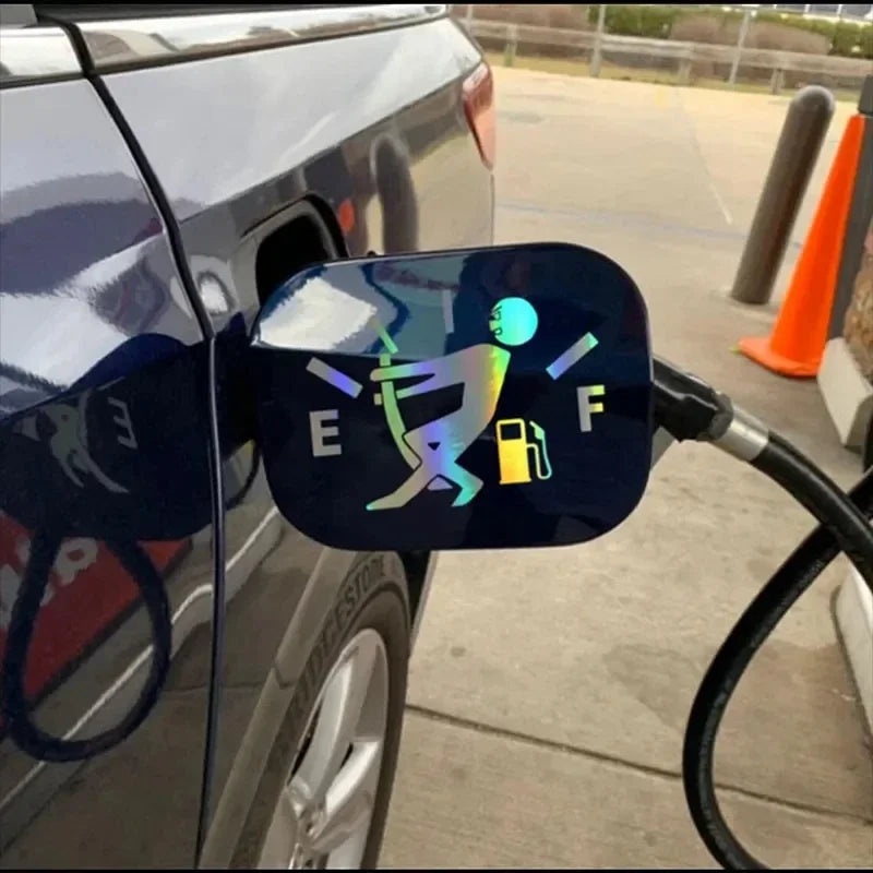 Fuel Tank Cap Cover High Gas Consumption Decal Fuel Gage Empty Vinyl Funny Car Stickers Scratch Paste Sticker