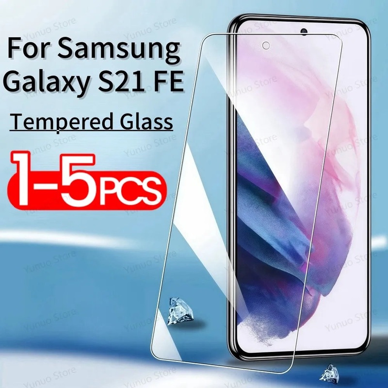 1-5PCS Tempered Glass For Samsung Galaxy S21 FE 5G 4G Screen Protector Anti Scratch Clear HD Protective Film For Samsung S21FE