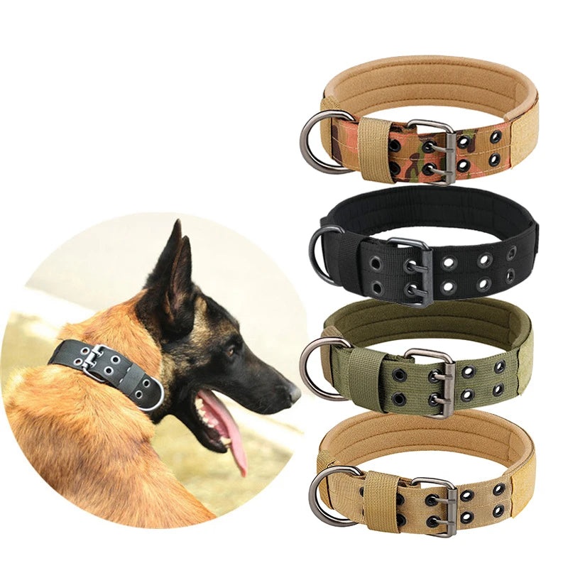 1pc Medium to Large Nylon Tactical Pet Dog Collar – Adjustable and Durable, Suitable for Medium and Large Dogs.
