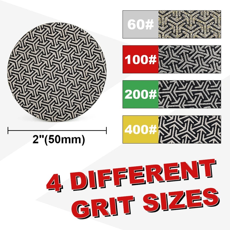 50mm Electroplated Diamond Polishing Pad Fast Removal For Glass Tiles Ceramics Bricks Stone Wood Paint Fibre-Glass & Composite