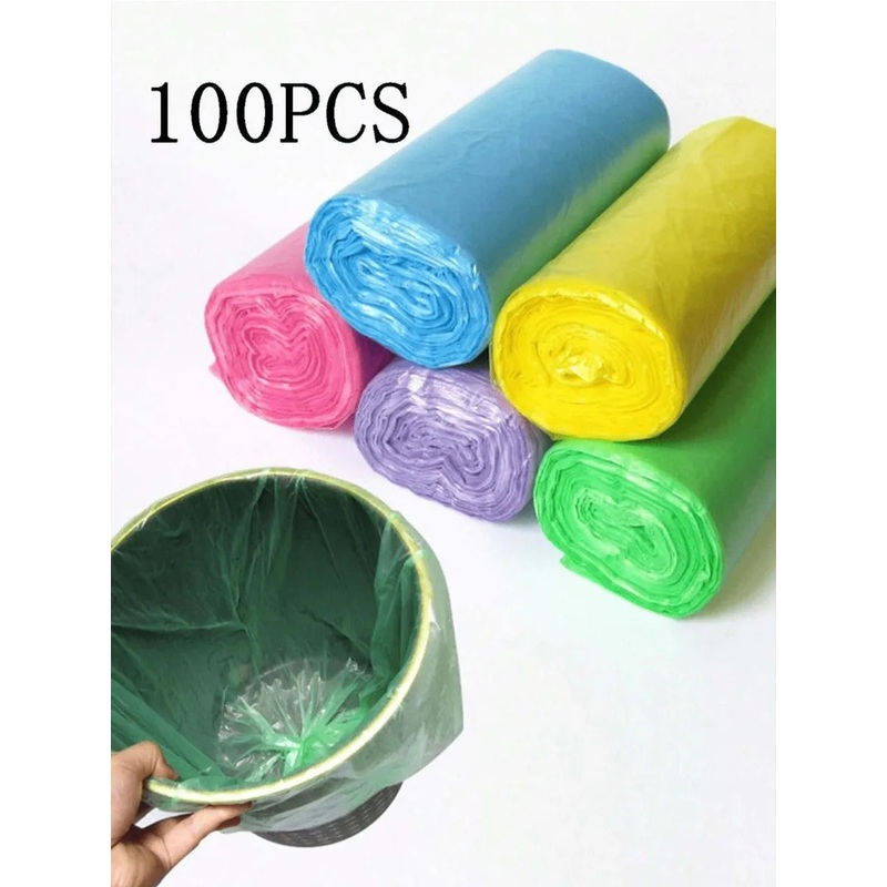 5rolls/pack Multiple Colors Portable Plain Garbage Trash Bag Garbage Can Liners For Bathroom Restroom Bedroom Office Toilet