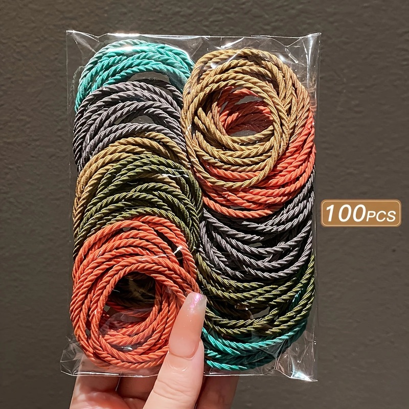 100/200pcs/lot women Hair bands Solid Color Elastic Rubber Band Hair band Headband Scrunchie Hair Accessories for girl women