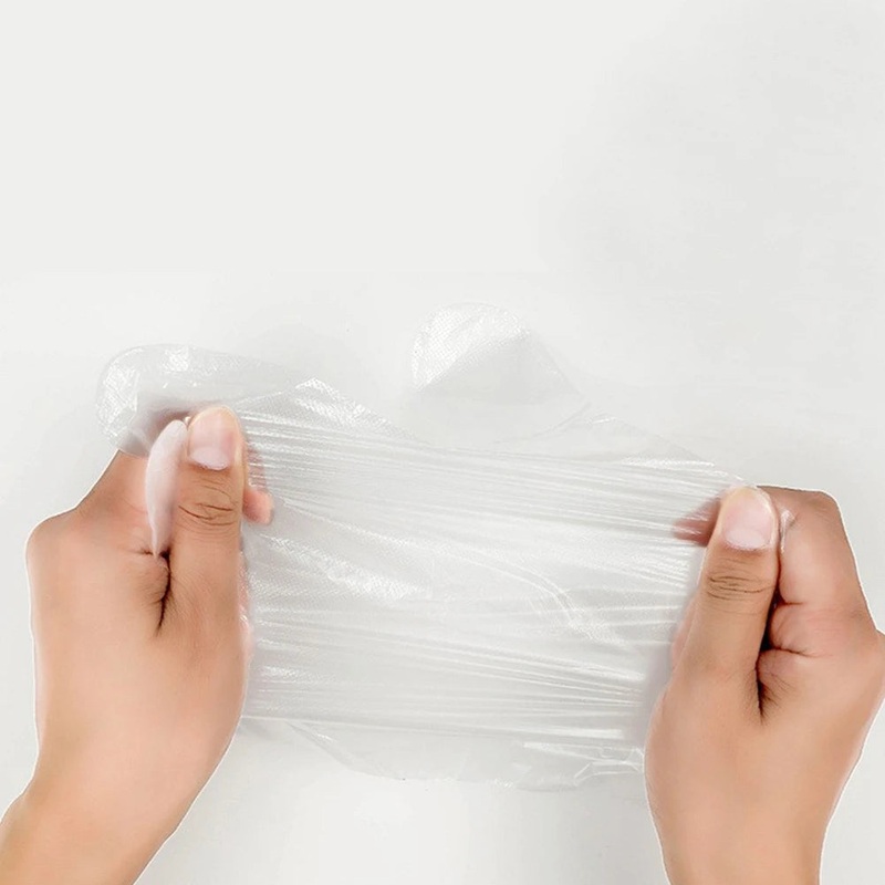 100PCS Disposable Gloves Transparent Waterproof Clean Hygienic Plastic Gloves Food Thickening Film Disposable Kitchenware