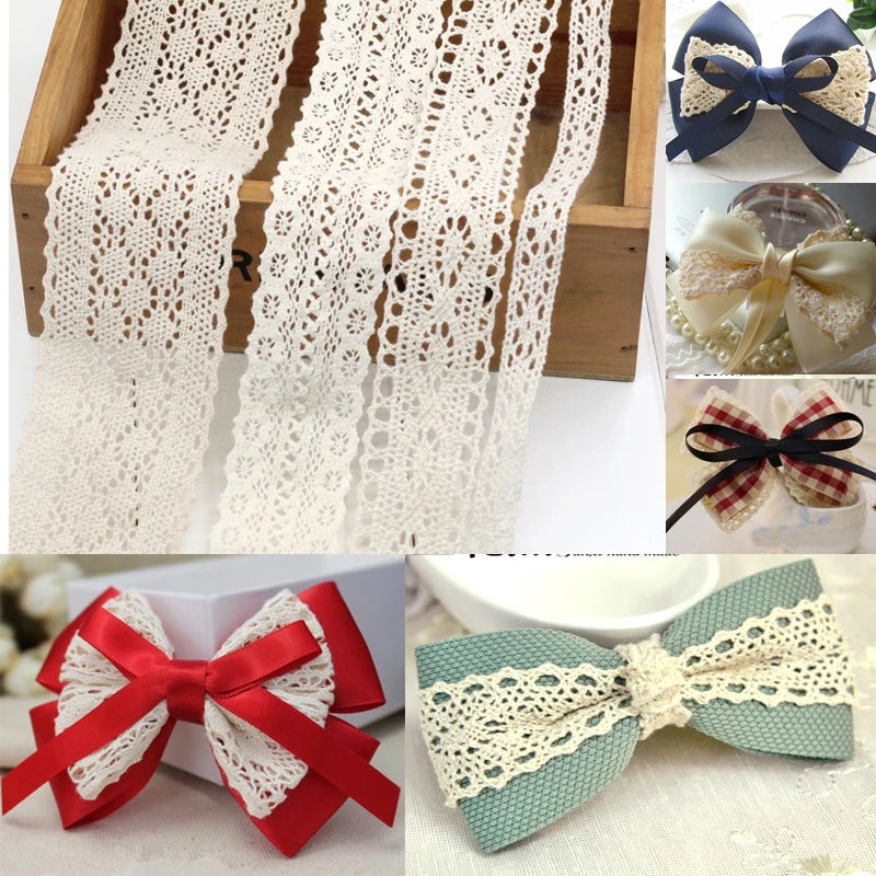 1meter Beautiful 3 Size Flowers Series Hallow Flower Lace Ribbons DIY Handmade Materials,wedding Gift Wrap Headwear Belt Ribbon