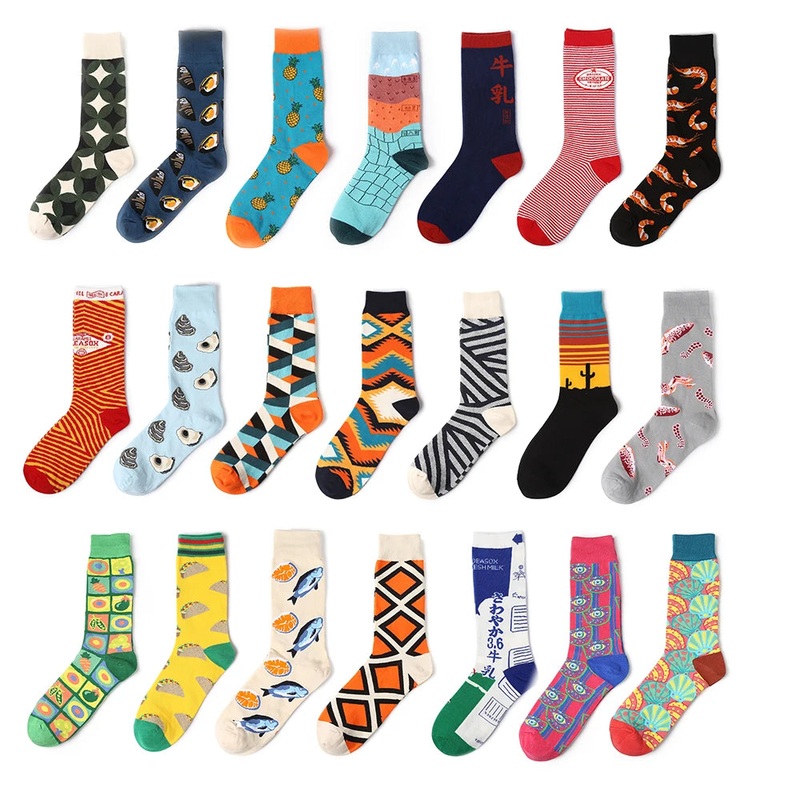 1Pair Men Women Cotton Socks Casual Colorful Socks Crew Street Socks Unisex Socks