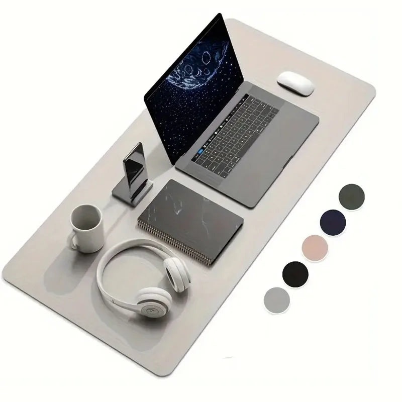 1pc Large Size Office Desk Protector Mat 23.62×11.81in PU Leather Waterproof MousePad Desktop Keyboard Desk Pad Gaming Mousepad