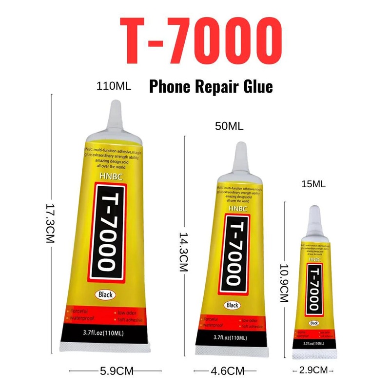 1pcs 15/25/50/110ML T7000 Black Cellphone Tablet Repair Battery Cover LCD Frame Adhesive T-7000 Electronic Components Glue