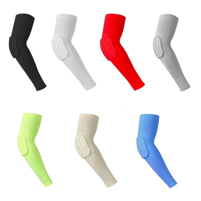 1pcs Honeycomb Anti-collision Arm Guard Fitness Running Training Basketball Guard Equipped With Breathable Sports Elbow Guard